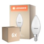 Multipack 6x Osram LED Star Classic E14 Candle Frosted 4.9W 470lm - 840 Cool White | Replaces 40W
