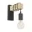 Eglo Wall Light Townshend Steel Wood Black Brown | IP20 - Suitable for 1x E27 