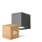 Duopack D'Lite Wall Light Vrebos Aluminium Black | Suitable for 1x GU10